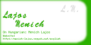 lajos menich business card